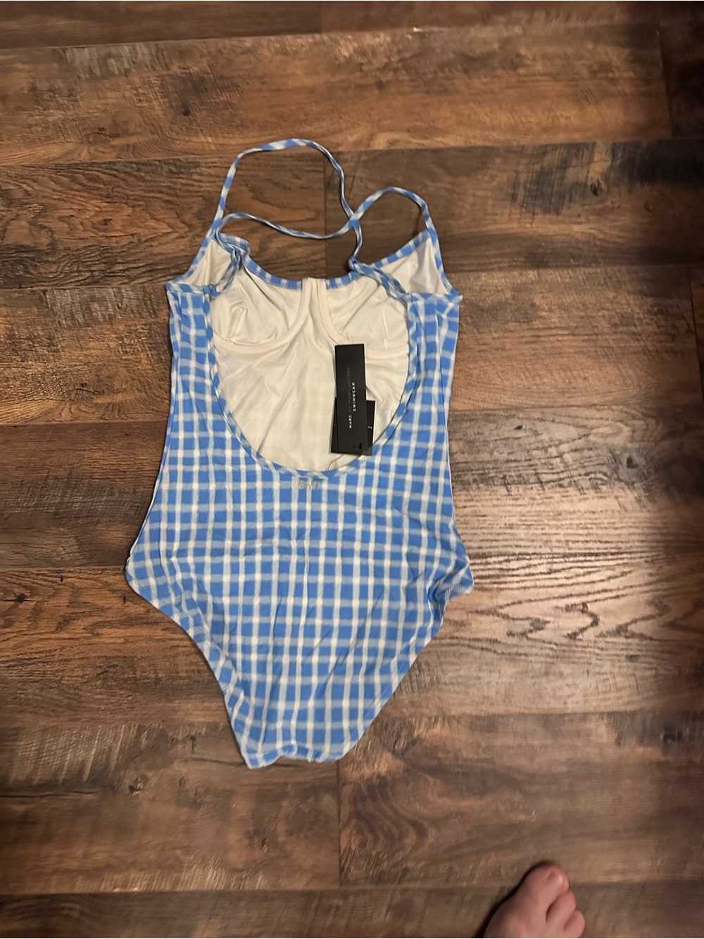 Blue Gingham One-Piece Swimsuit - Picture 6 of 6